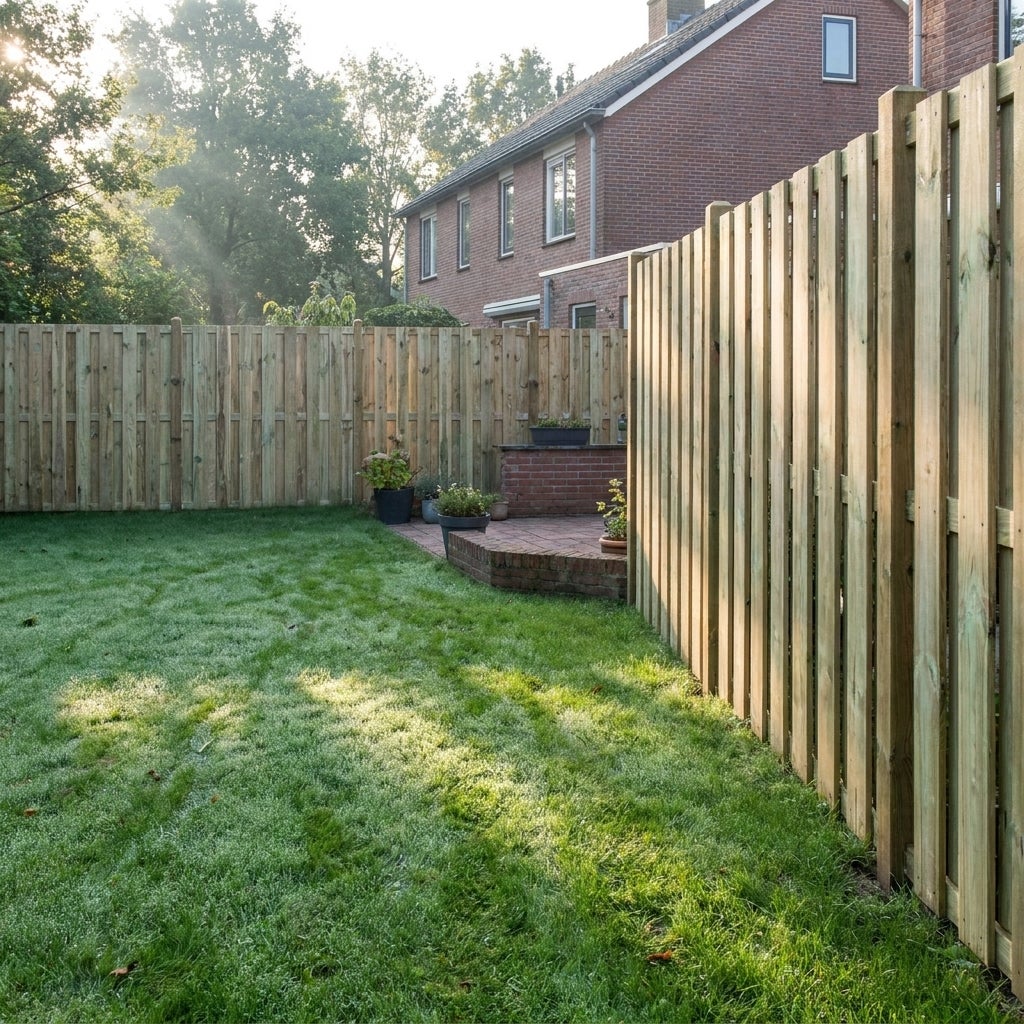 Tuinscherm Recht 13 mm Plank Geschroefd Geimpregneerd Grenen 180 x 180 cm