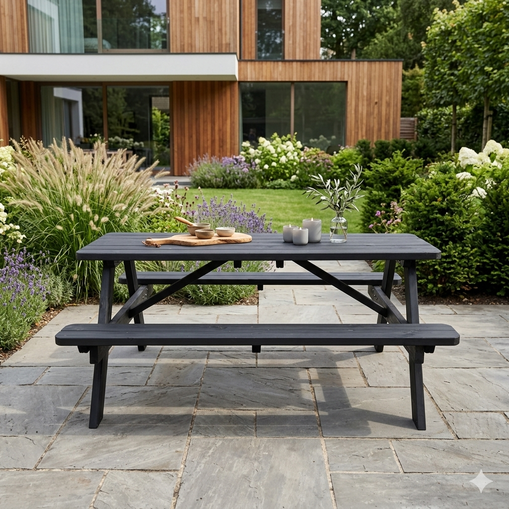 Picknicktafel Deluxe 180 x 70 cm - Zwart