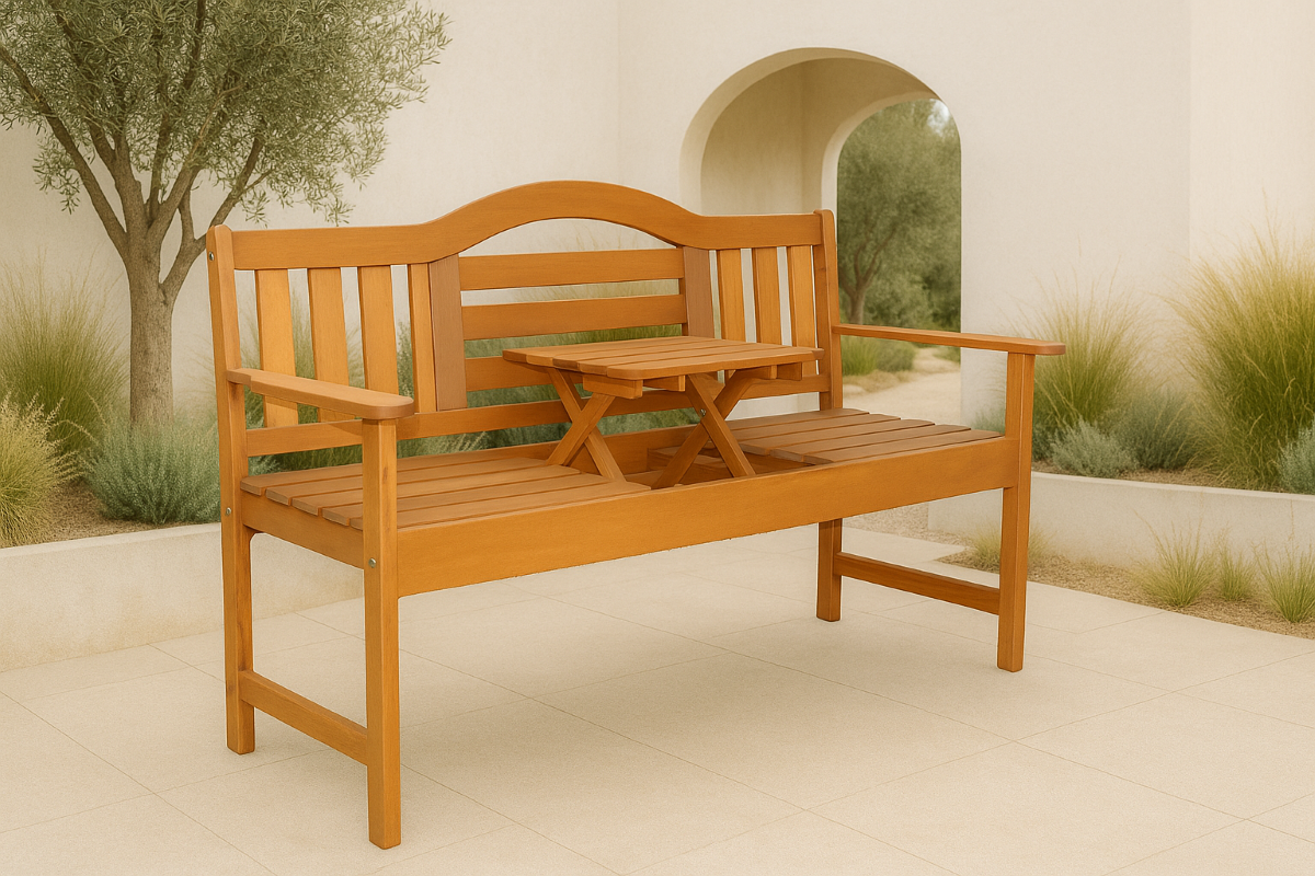 Nevada Tuinbank met Tafeltje 150cm Hardhout