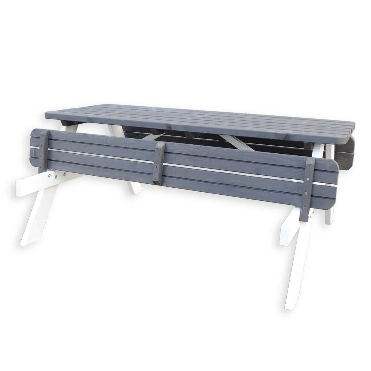Picknicktafel Deluxe 180 x 70 cm - Grijs / Wit