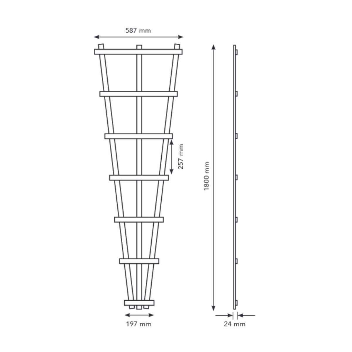 Plantenklimrek Trellis V-Formaat Grenen 60 x 180 cm