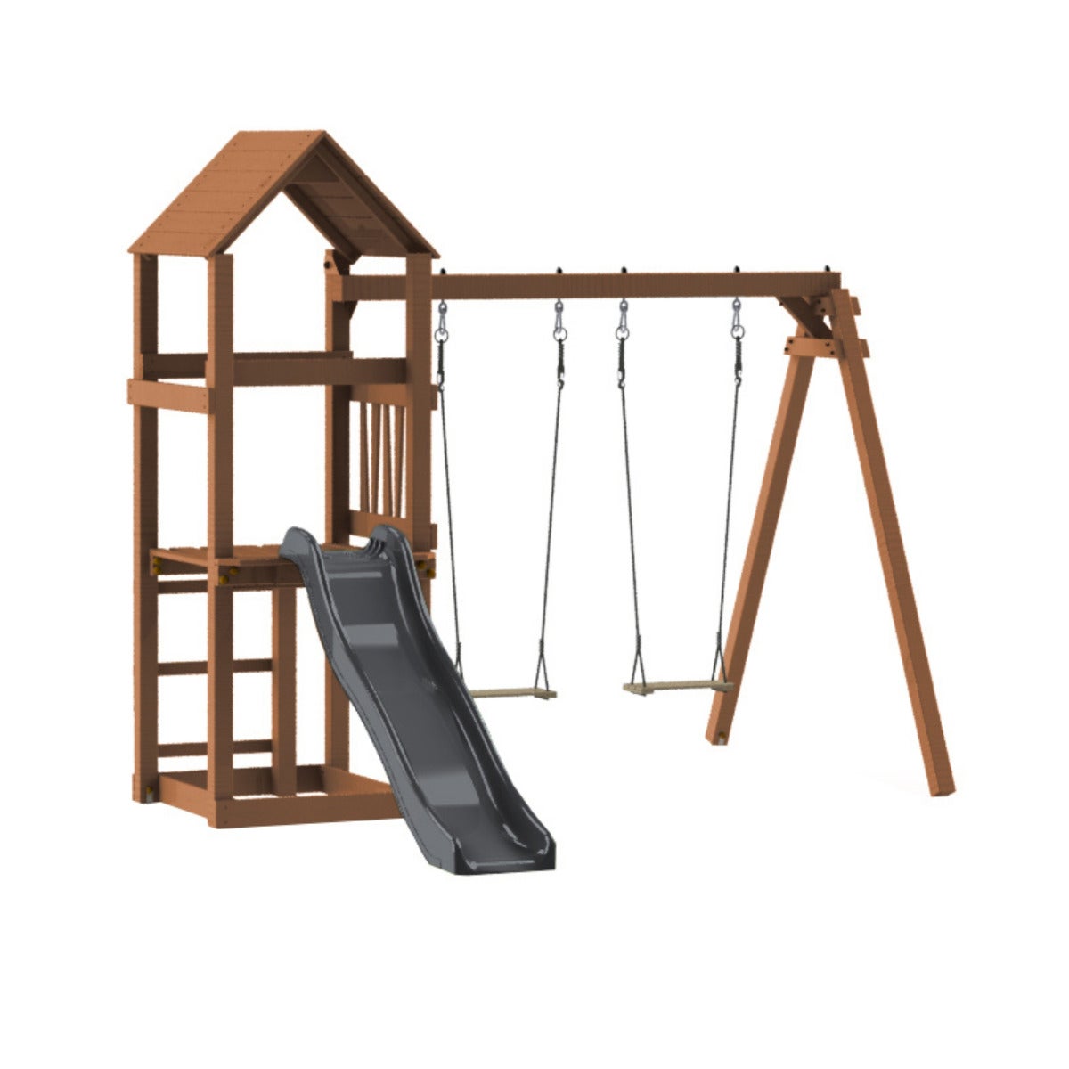 Soulet Speeltoestel Nouméa met Toren, Glijbaan en Dubbele Schommel Grenen