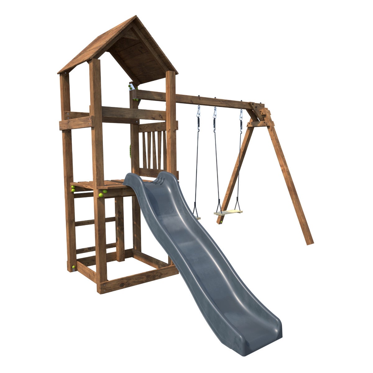 Soulet Speeltoestel Nouméa met Toren, Glijbaan en Dubbele Schommel Grenen