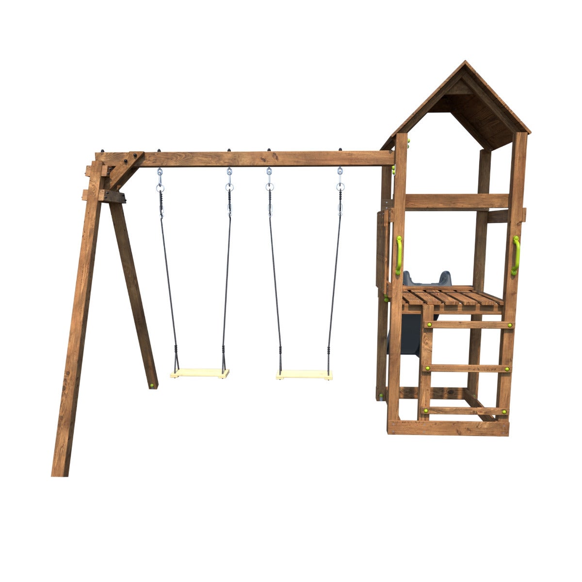 Soulet Speeltoestel Nouméa met Toren, Glijbaan en Dubbele Schommel Grenen