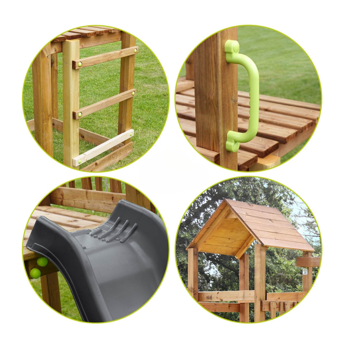 Soulet Speeltoestel Nouméa met Toren, Glijbaan en Dubbele Schommel Grenen