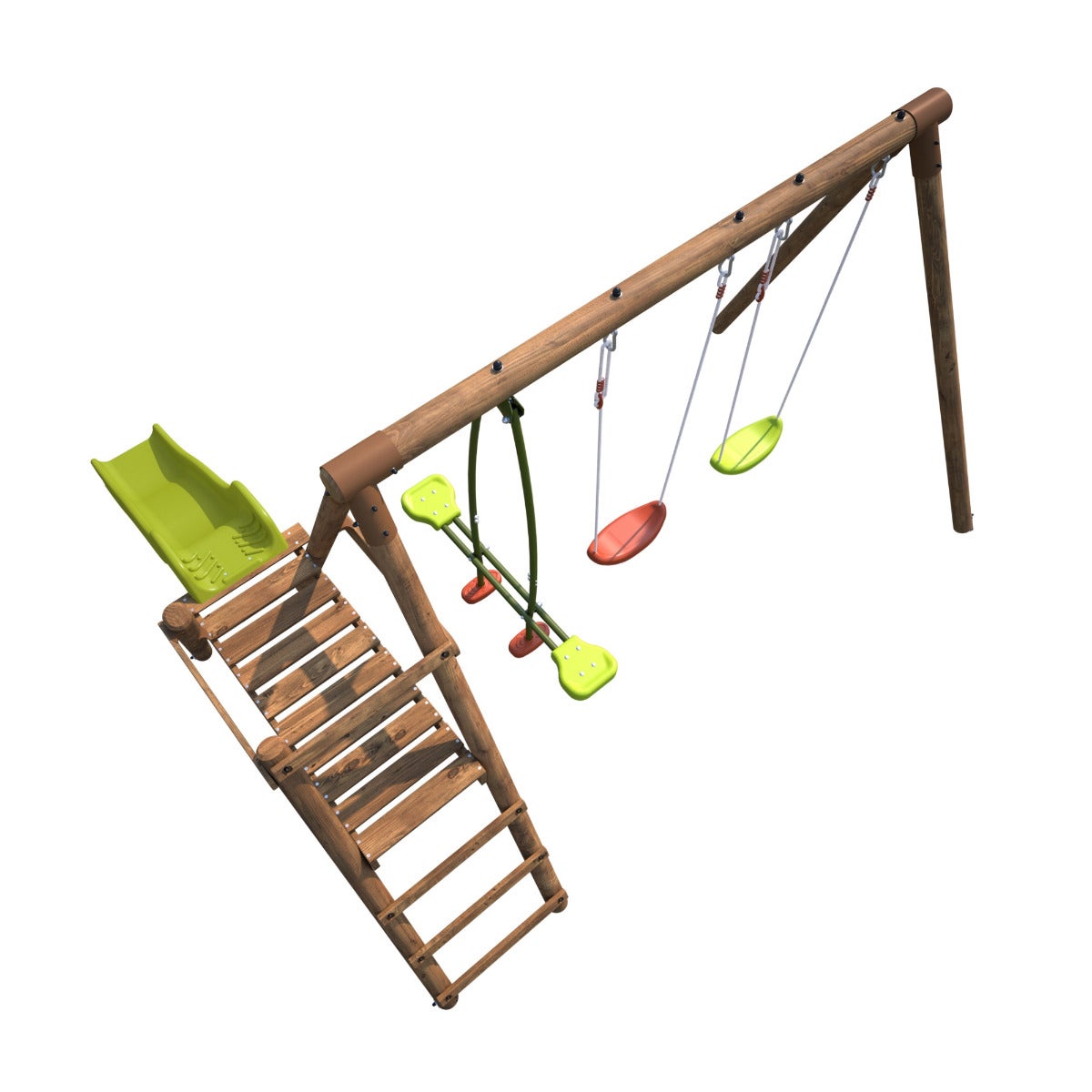 Soulet Speeltoestel Figue met Glijbaan, Dubbele Schommel en Wip