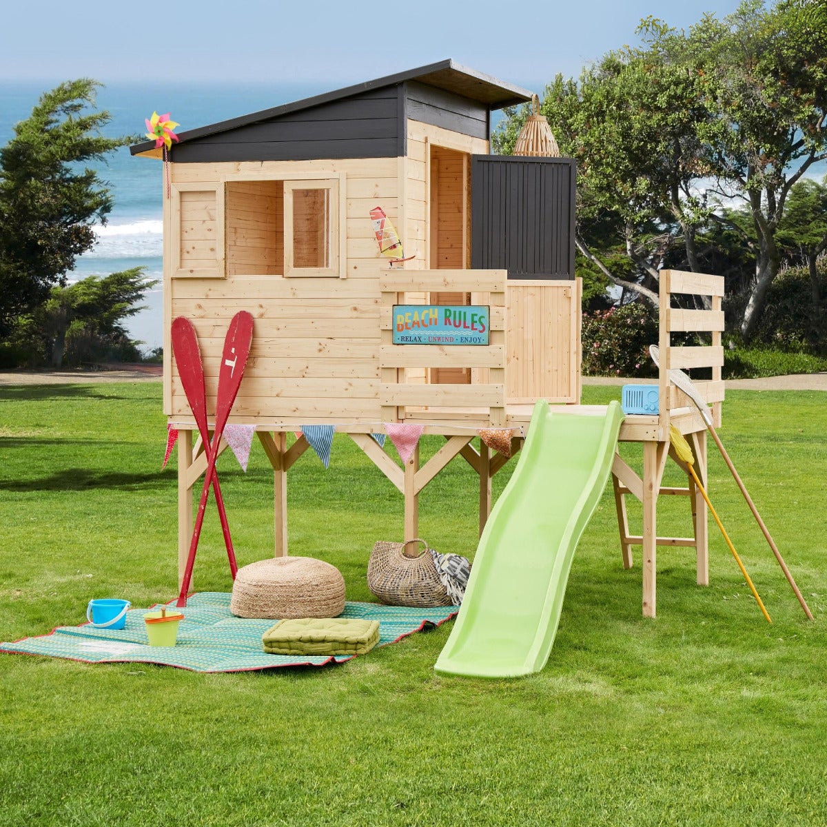 Soulet Verhoogd Speelhuis Portland met Glijbaan