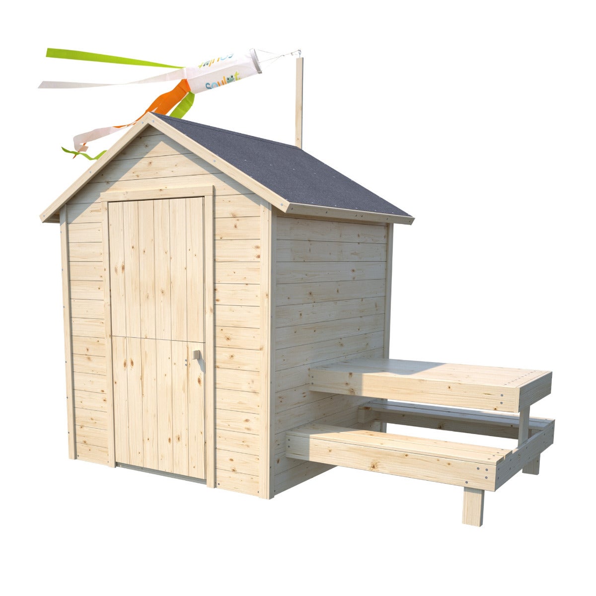 Soulet Speelhuis Tiana met Picknicktafel en Dakleer 127 x 221 cm
