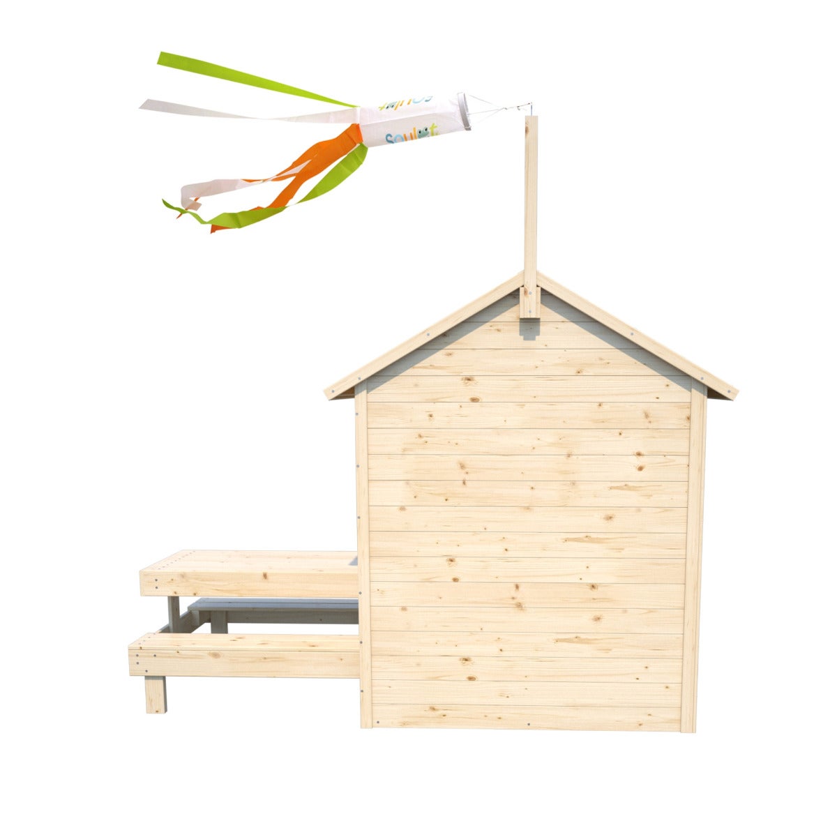 Soulet Speelhuis Tiana met Picknicktafel en Dakleer 127 x 221 cm