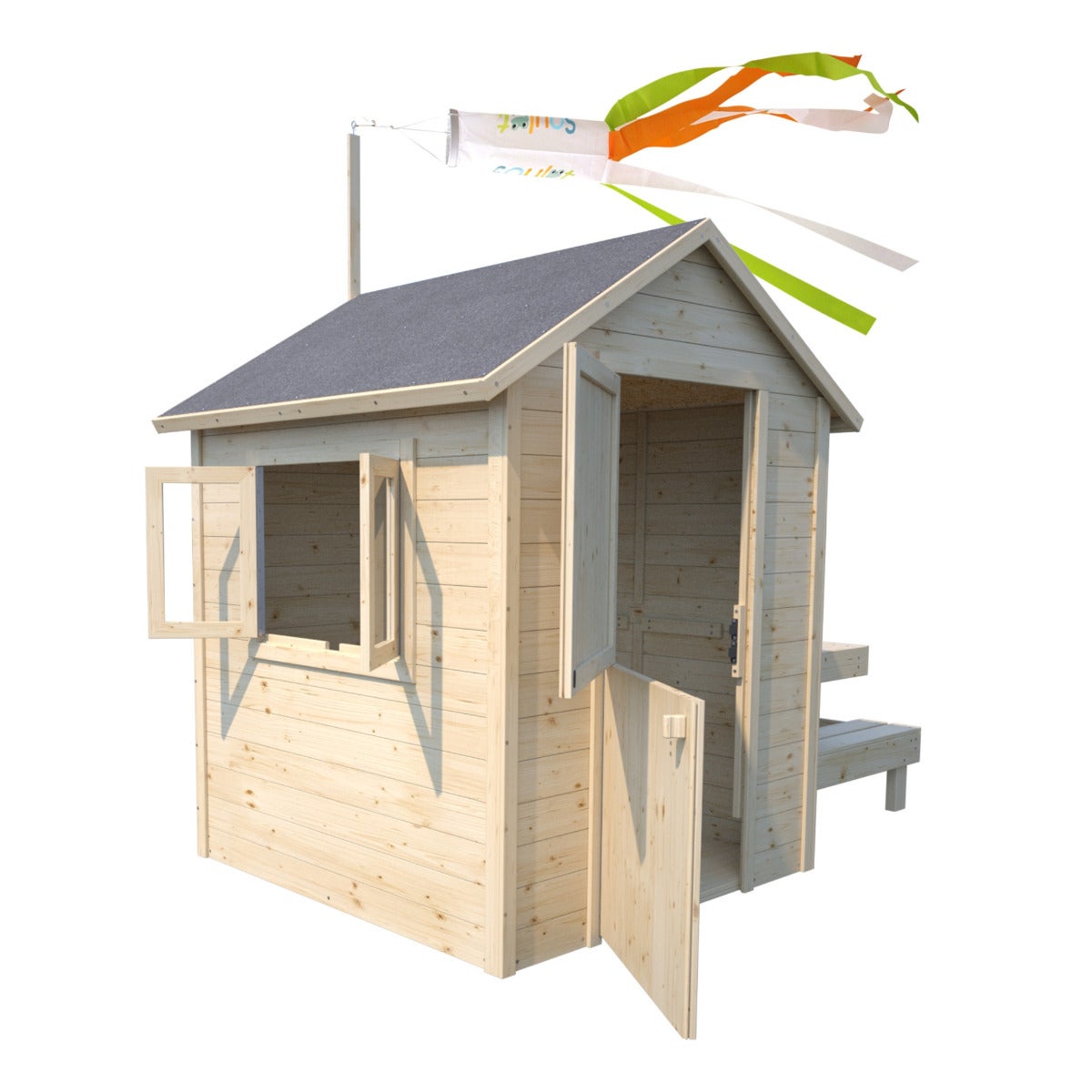 Soulet Speelhuis Tiana met Picknicktafel en Dakleer 127 x 221 cm