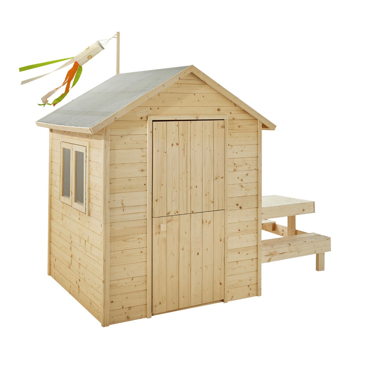 Soulet Speelhuis Tiana met Picknicktafel en Dakleer 127 x 221 cm