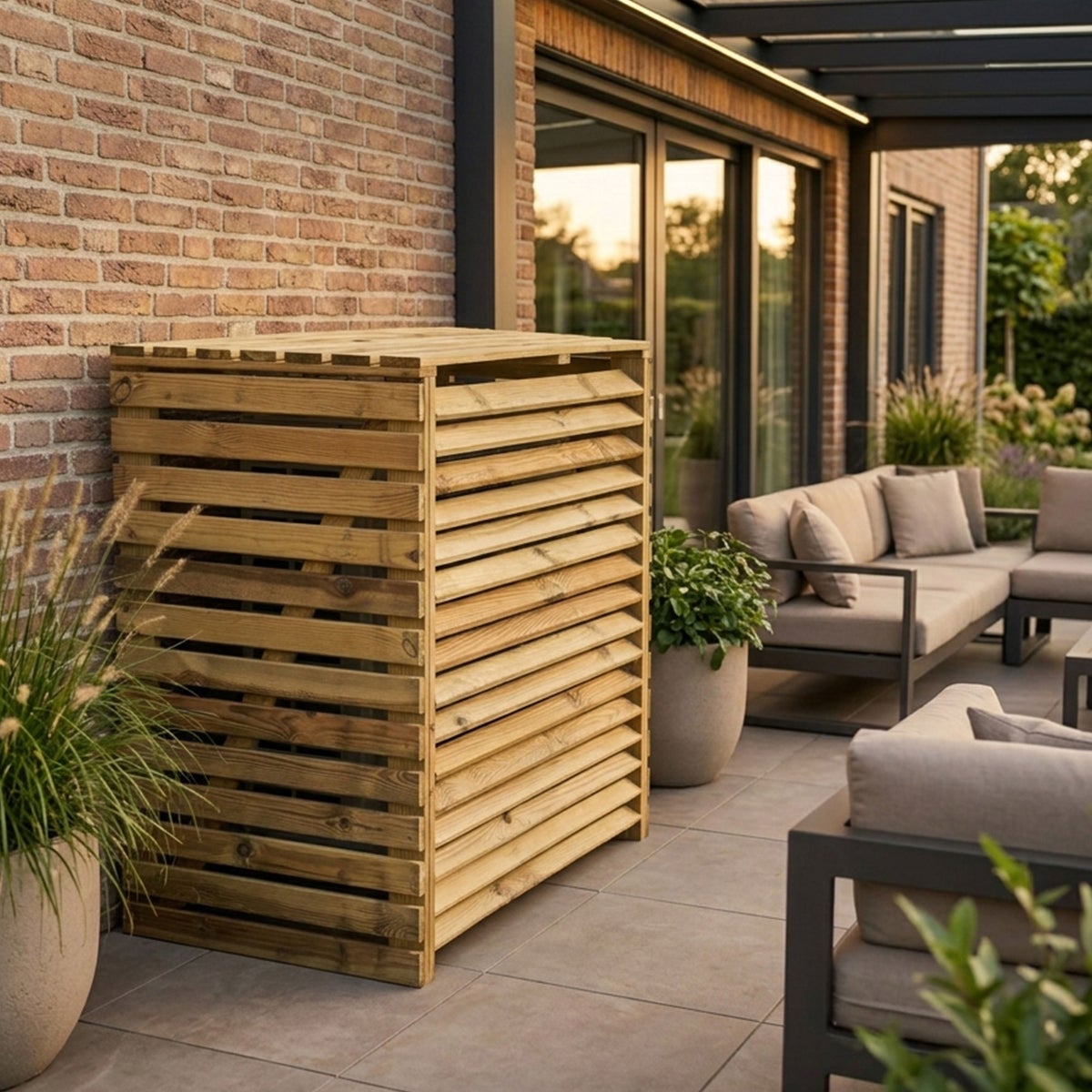 Airco en Warmtepomp Ombouw Geïmpregneerd Grenen Hout