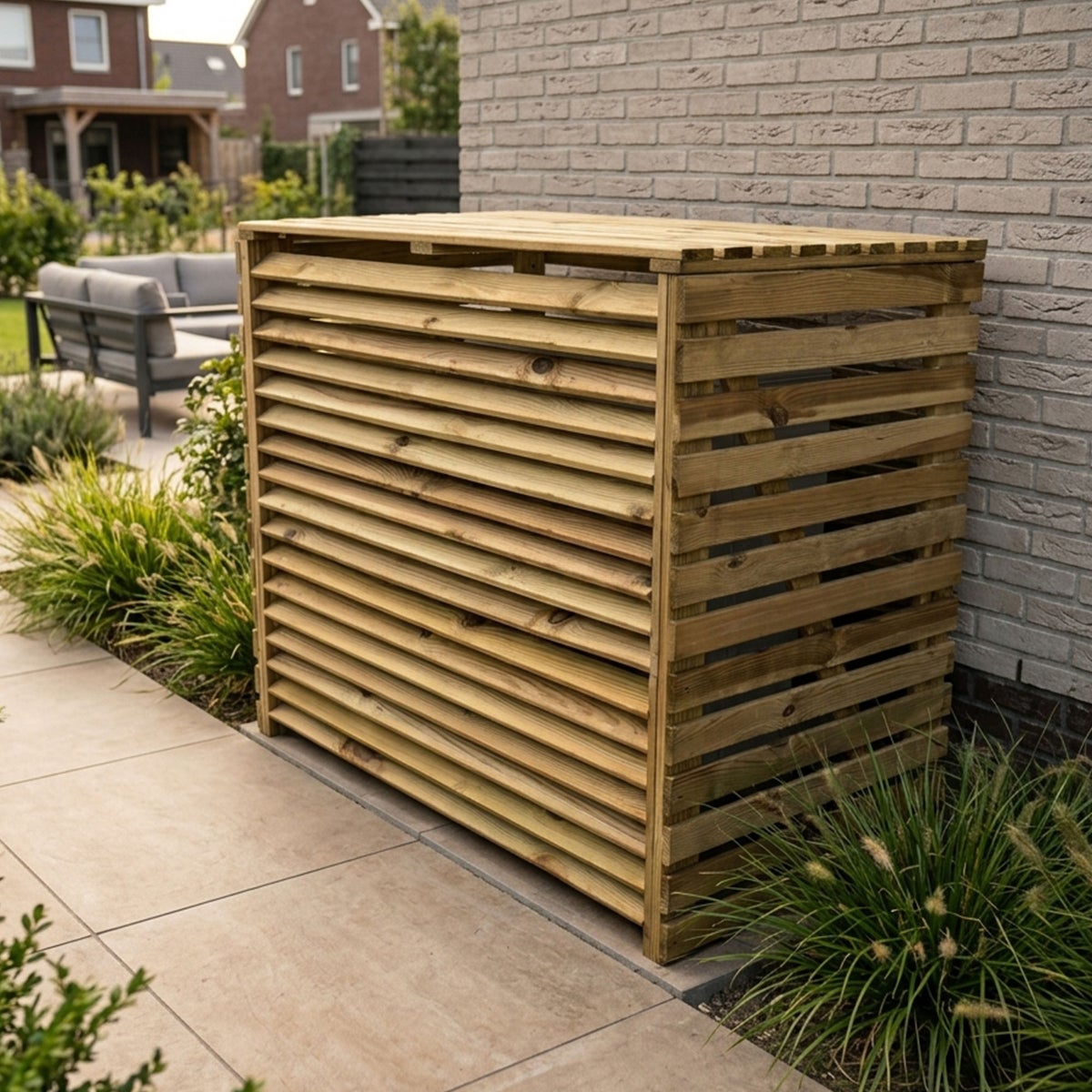 Airco en Warmtepomp Ombouw Geïmpregneerd Grenen Hout