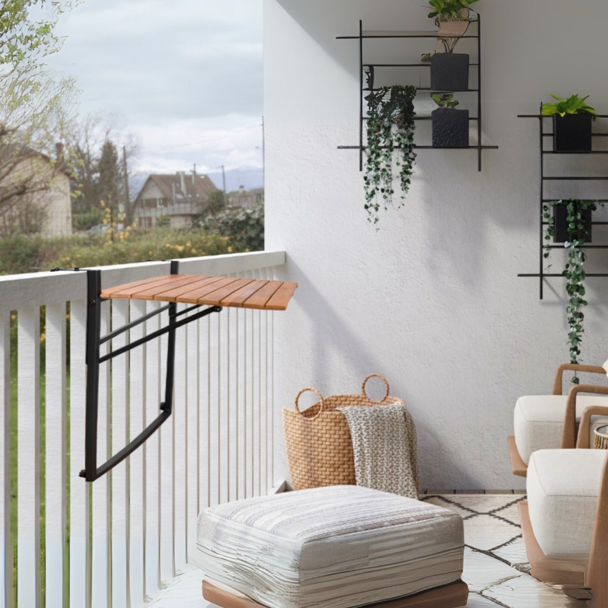 Balkontafel Bono Uitklapbaar Acaciahout 57 x 43 x 60 cm