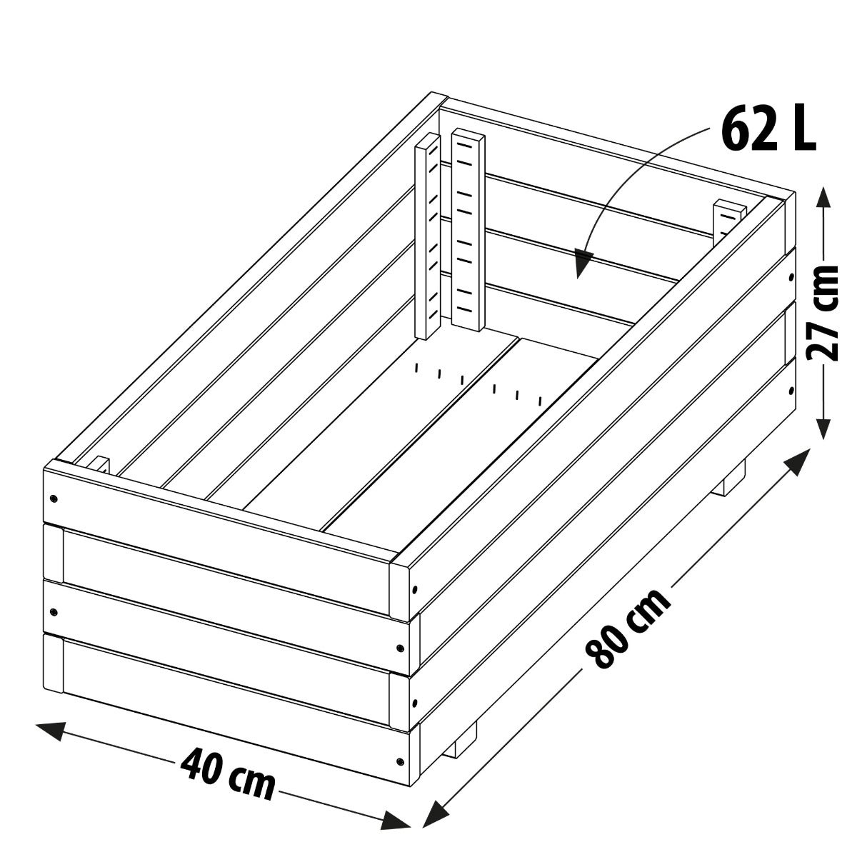 Plantenbak Grenen 80 x 40 cm