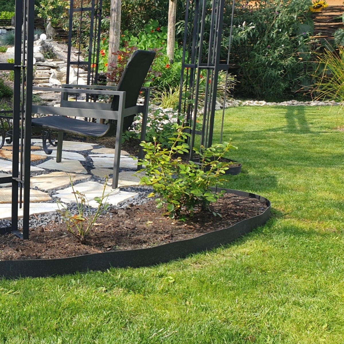 Borderrand Kunststof Zwart 15 cm hoog - Rol 10 Meter