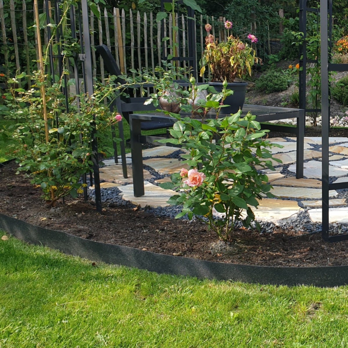 Borderrand Kunststof Zwart 15 cm hoog - Rol 10 Meter