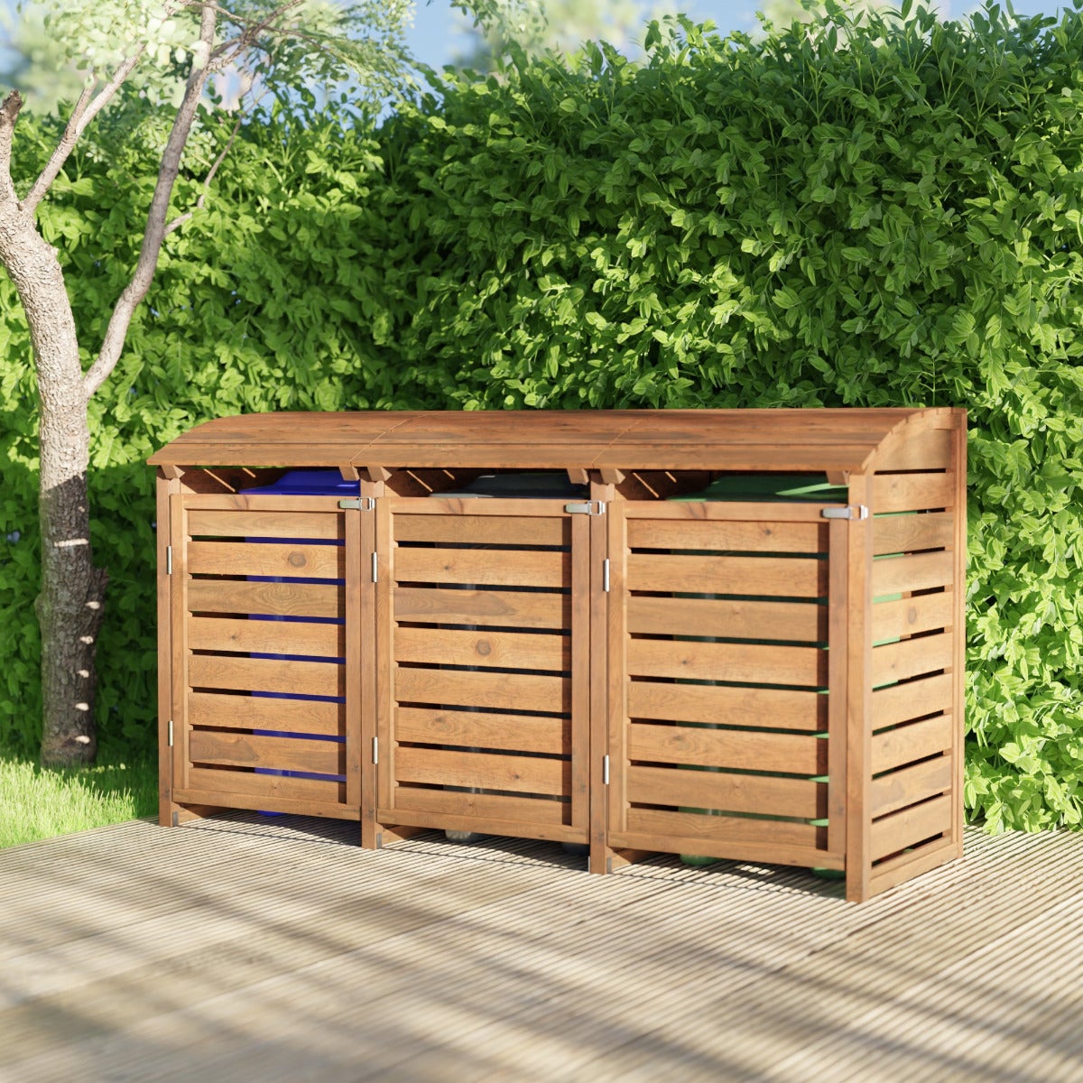 Driedubbele Container Ombouw Bruine Geïmpregneerd Grenen Hout