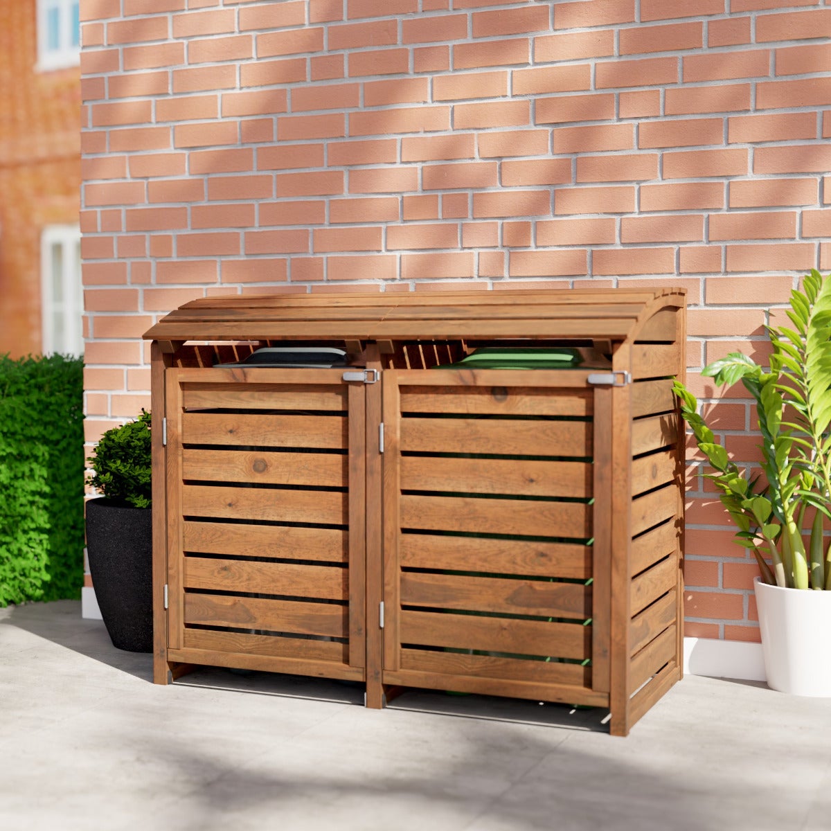 Dubbele Container Ombouw Bruin Geïmpregneerd Grenen Hout