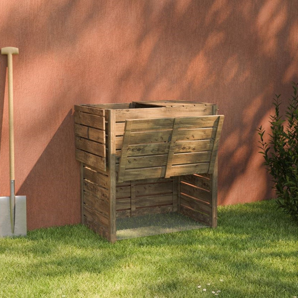 Houten Compostbak XL 500L met Handige Opening - 92 x 62 x 101 cm