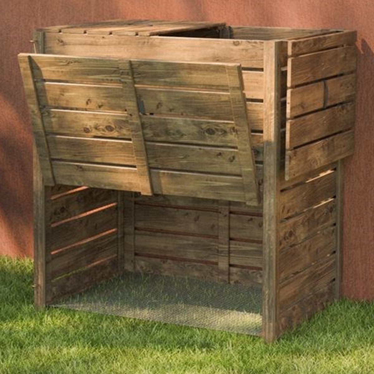 Houten Compostbak XL 500L met Handige Opening - 92 x 62 x 101 cm