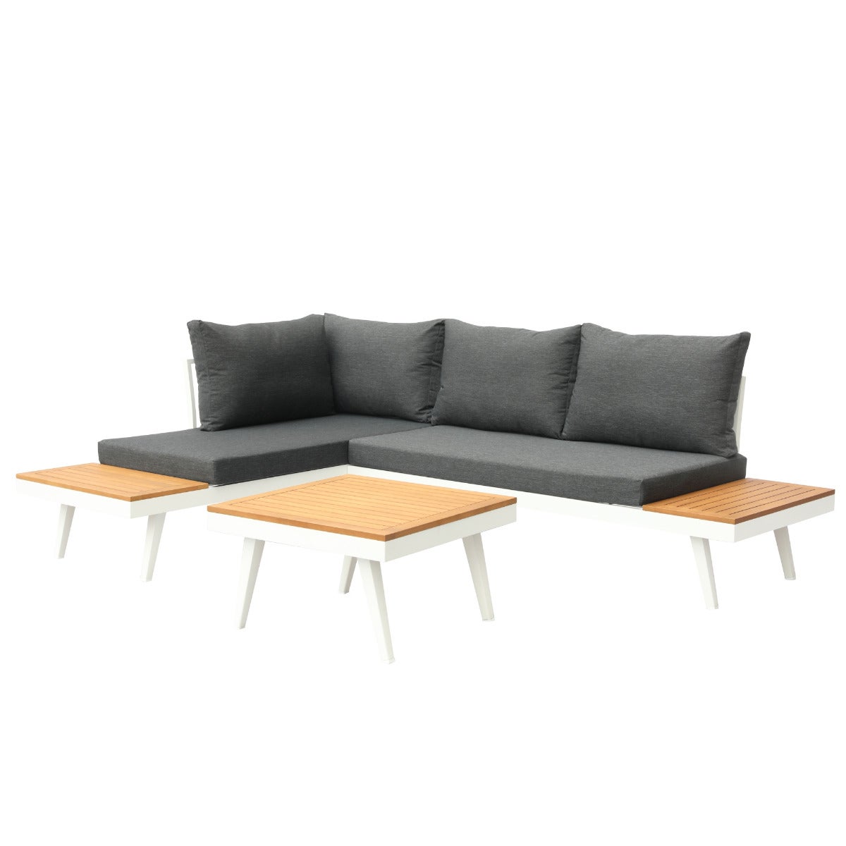 Costa Loungeset Wit Aluminium 4-delig met Kussens