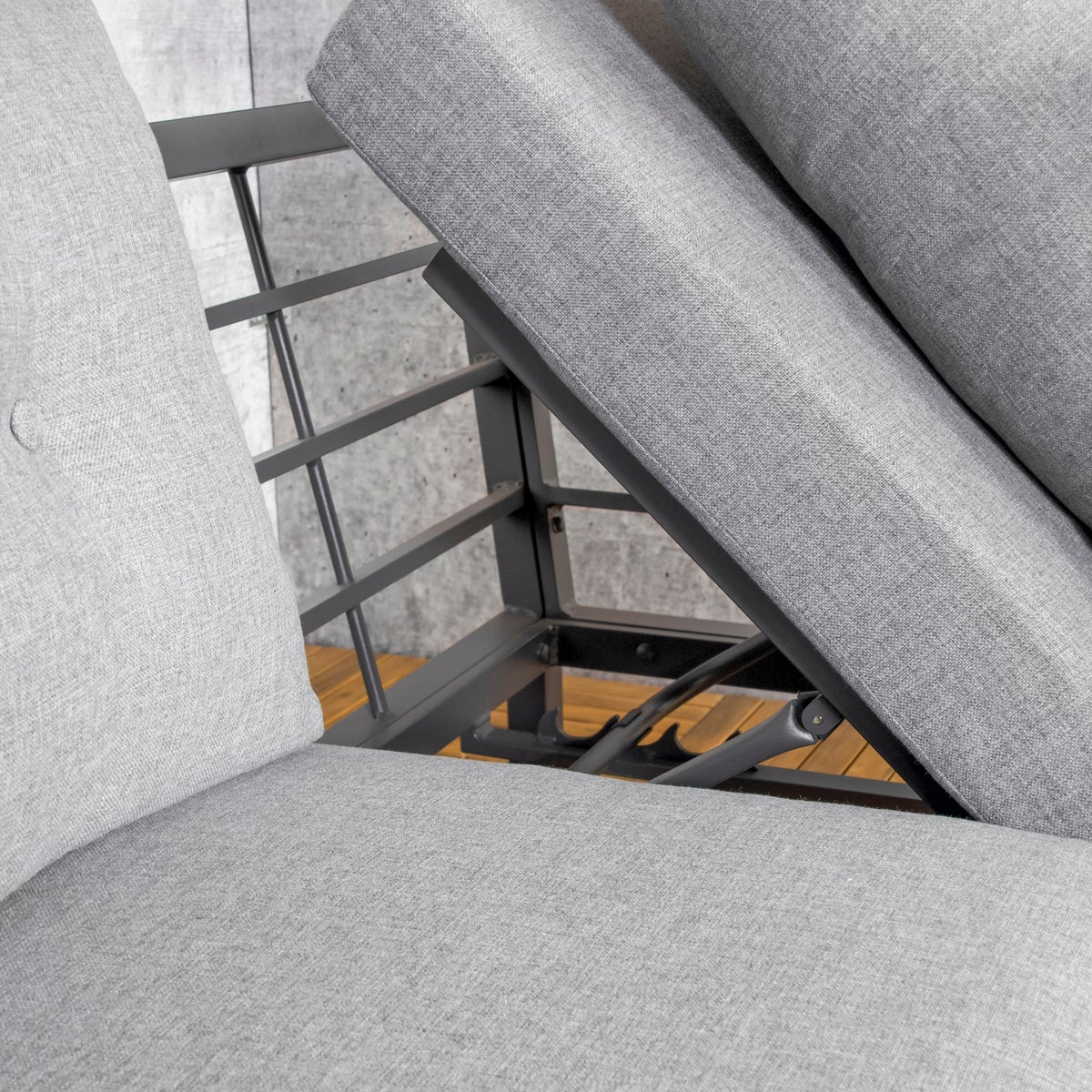 Hoekbank Loungeset Elba met verstelbare Relaxhoek, Kussens en Bijzettafel