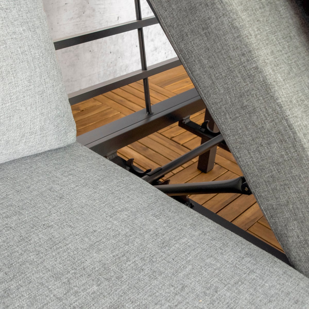 Hoekbank Loungeset Elba met verstelbare Relaxhoek, Kussens en Bijzettafel