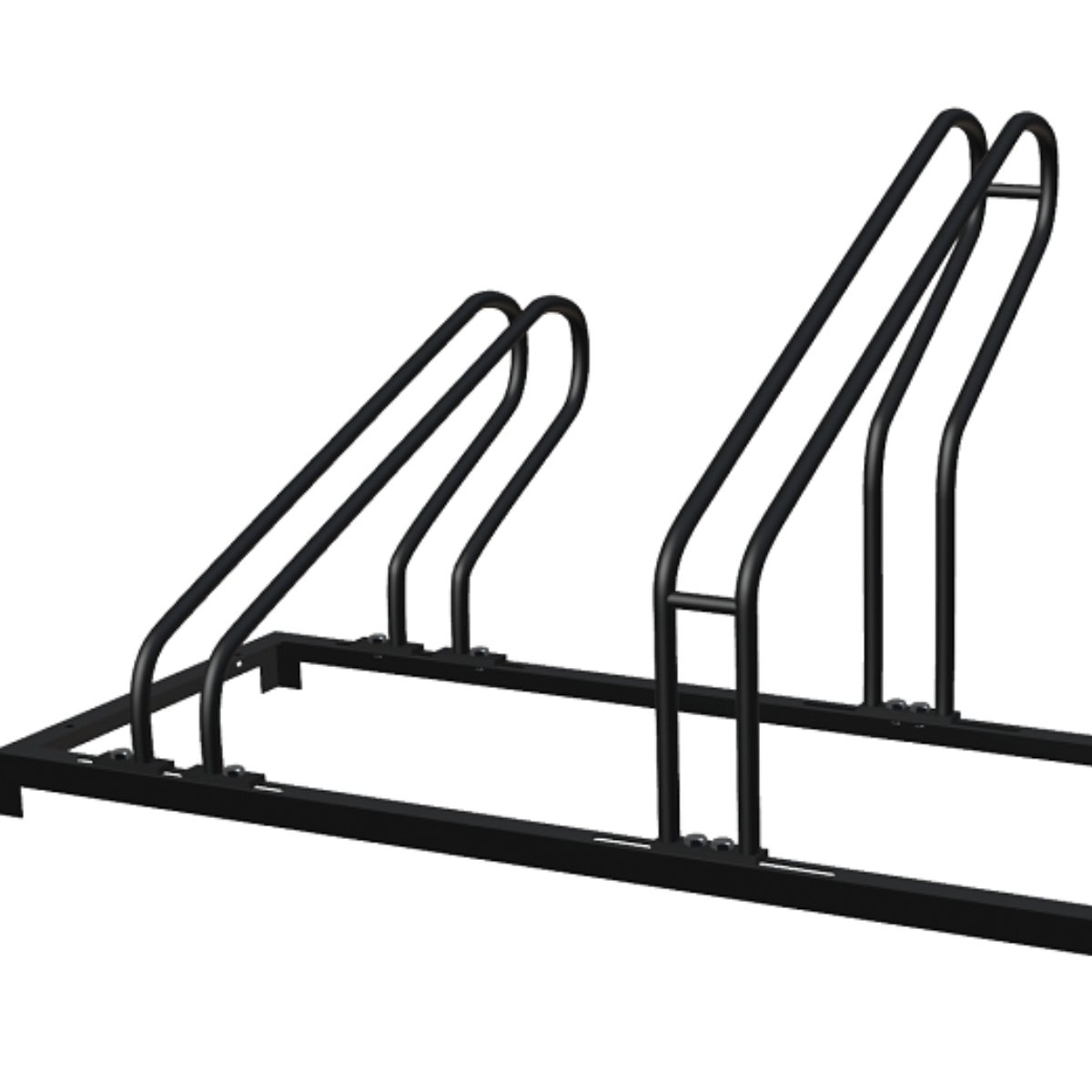 Fietsenrek Zwart Geschikt voor 3 Fietsen of Fatbikes - 118 x 37 x 35/44 cm Verstelbaar Rek