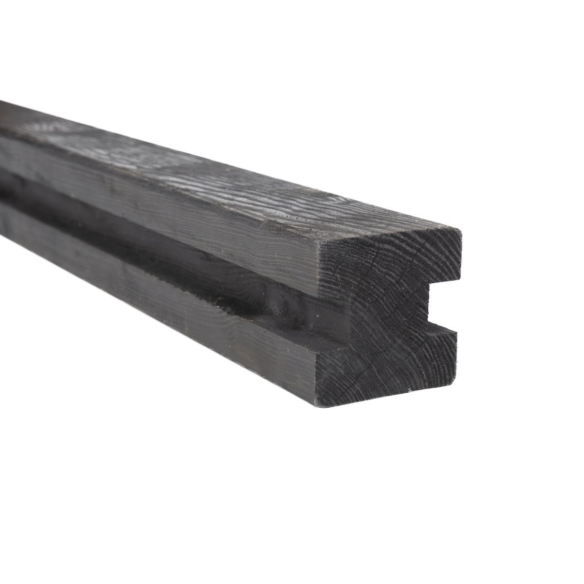 Gleufpaal Tussenpaal Zwart Geschaafd Naaldhout 9 x 9 x 270 cm