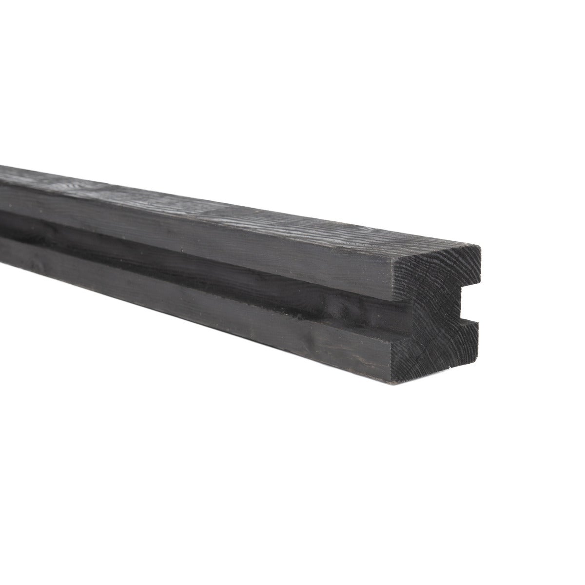 Gleufpaal Tussenpaal Zwart Geschaafd Naaldhout 9 x 9 x 270 cm