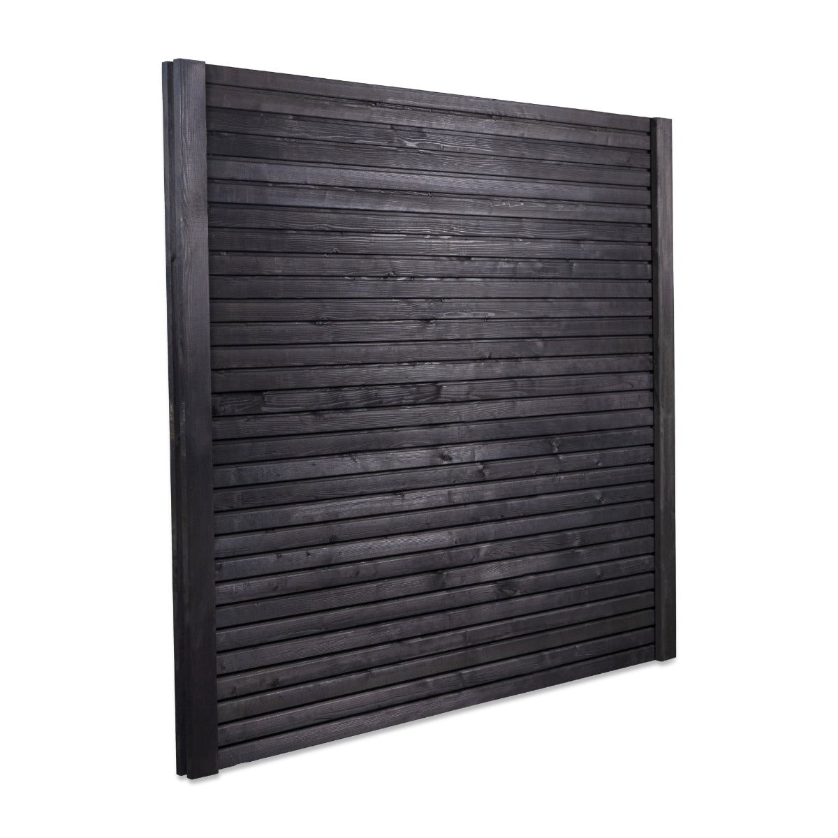 Gleufpaal Tussenpaal Zwart Geschaafd Naaldhout 9 x 9 x 270 cm