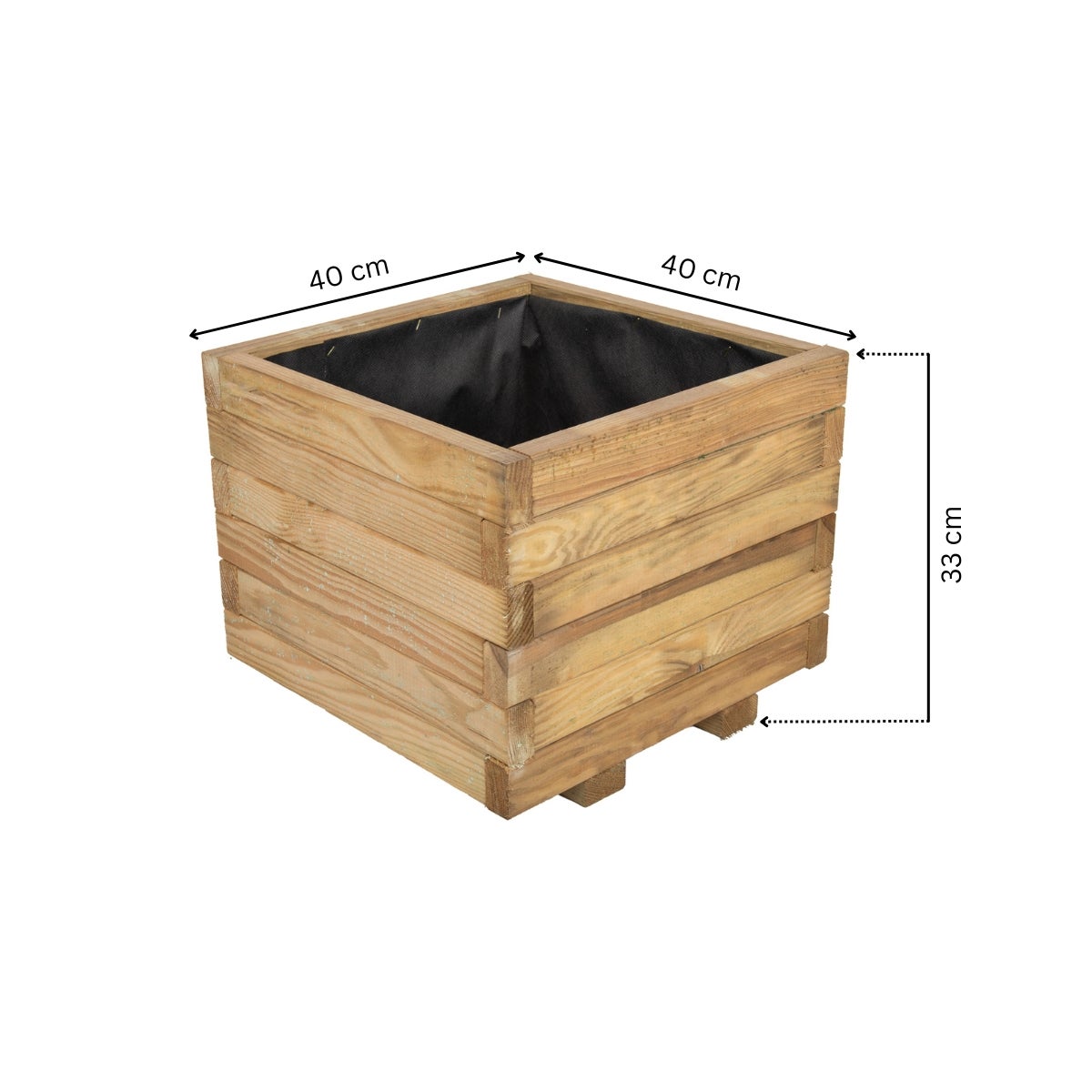 Plantenbak met Worteldoek Grenen 40 x 40 cm