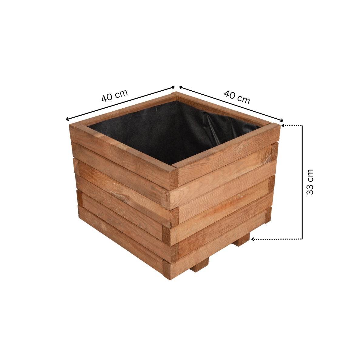 Plantenbak met Worteldoek Bruin Grenen 40 x 40 cm