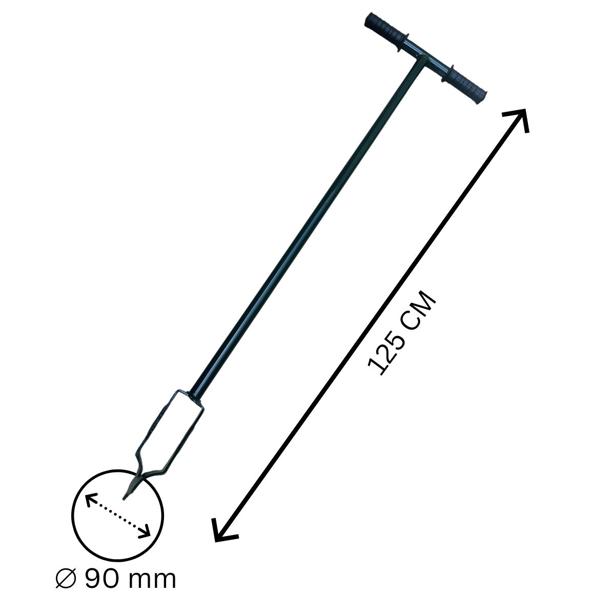 Grondboor - Lengte 125 cm - Diameter 90 mm - Donkergroen
