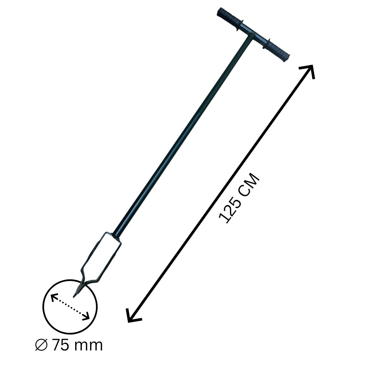 Grondboor - lengte 125 cm - diameter 75 mm - Donkergroen