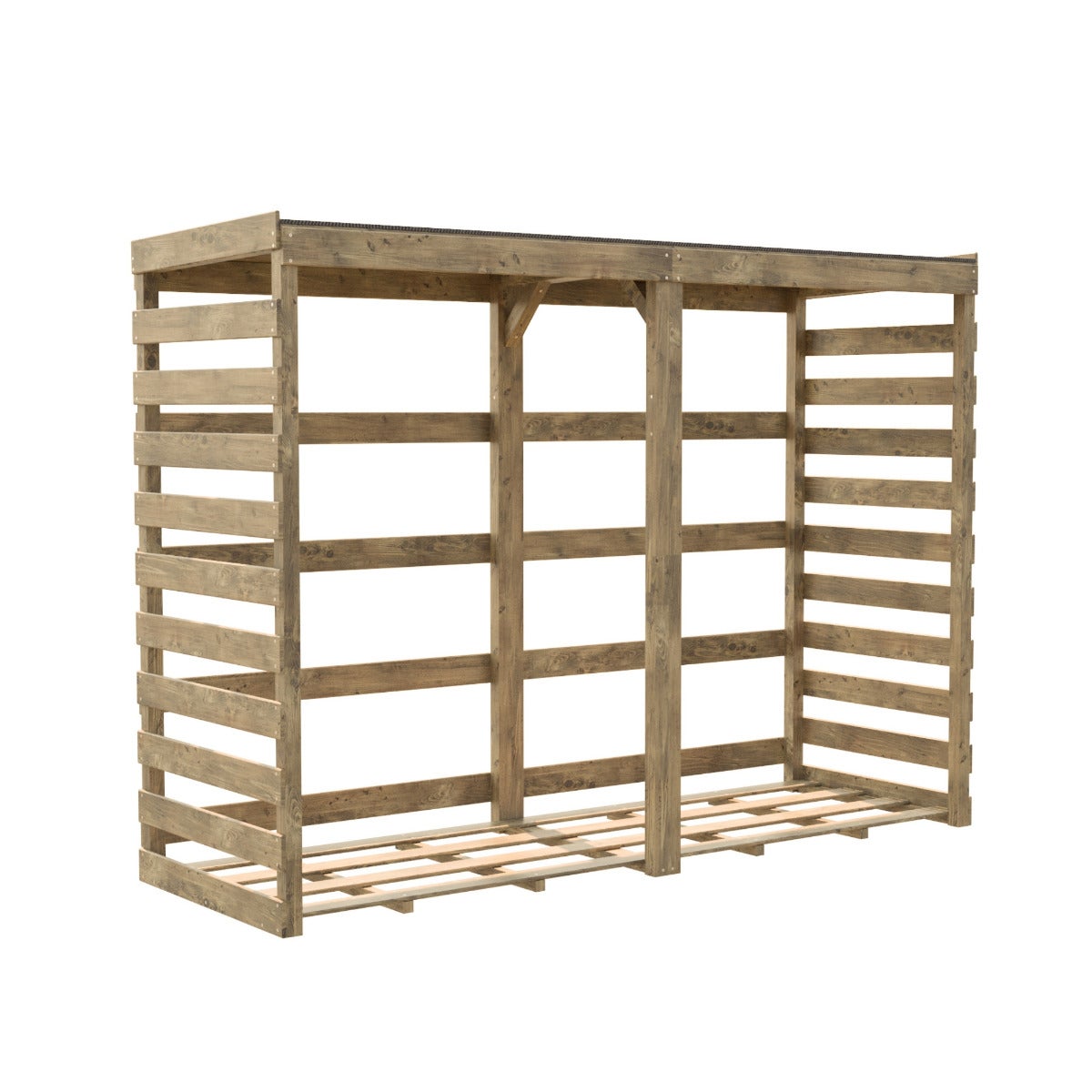 Haardhout Berging Columbus XL met Bitumen Dak 238 cm