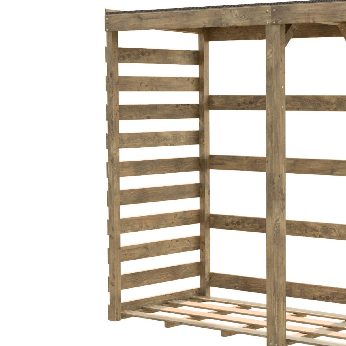 Haardhout Berging Columbus XL met Bitumen Dak 238 cm