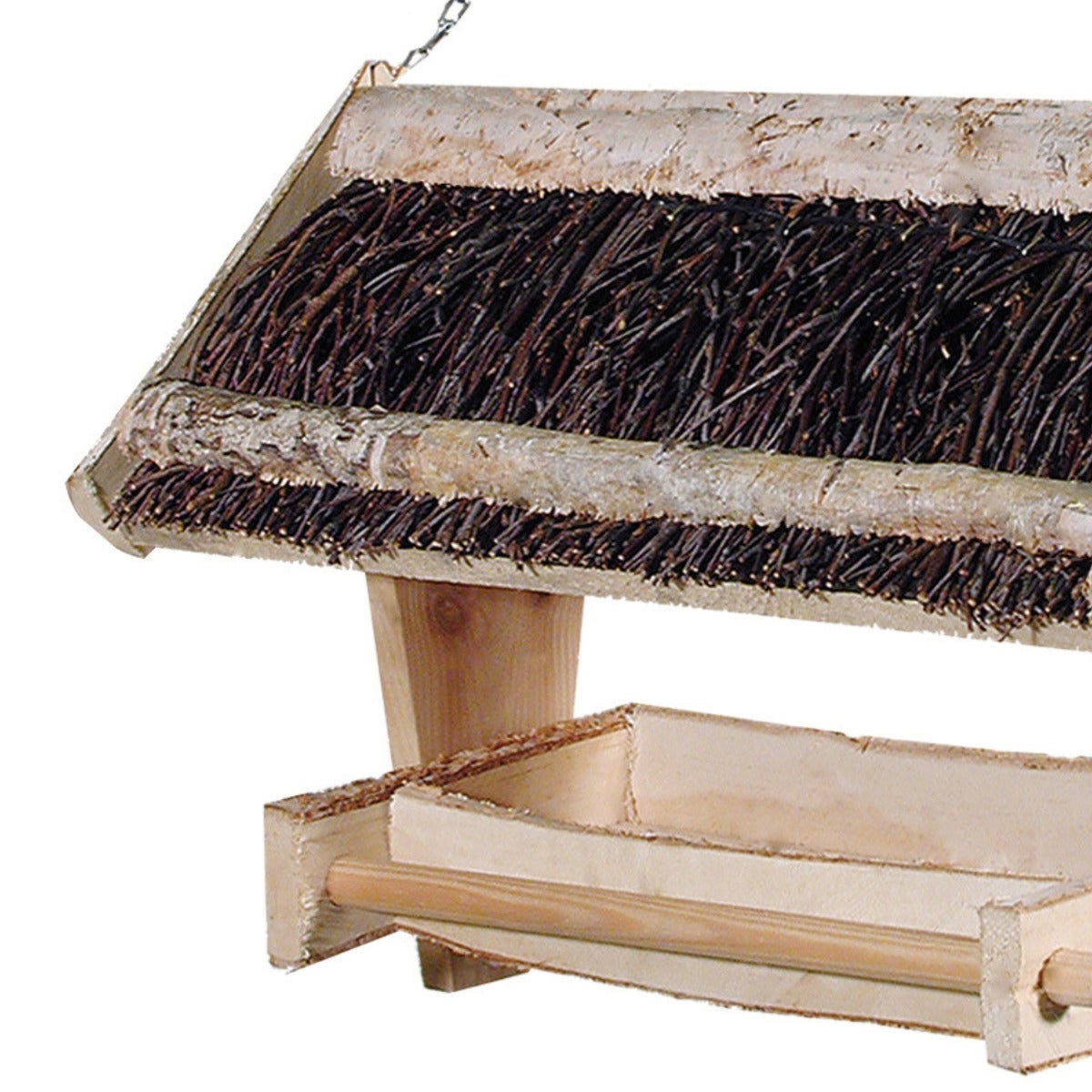 Vogelvoederhuis Hangend Berkenhout met Kreupelhouten Dak