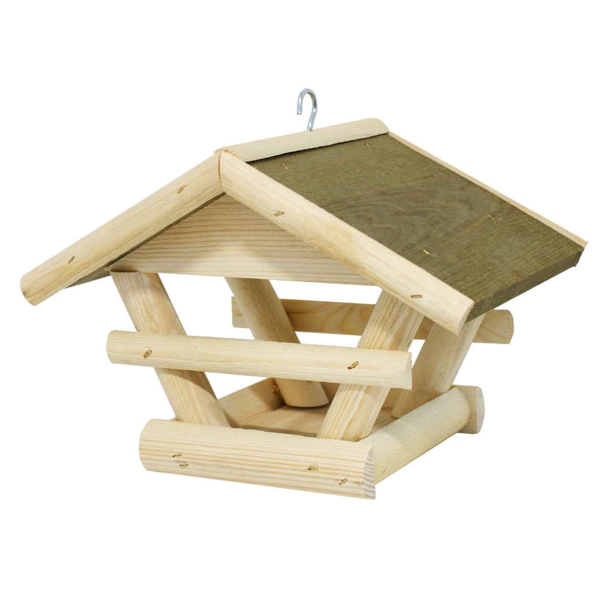 Vogelvoederhuis Hangend - Olijfgroen Dak