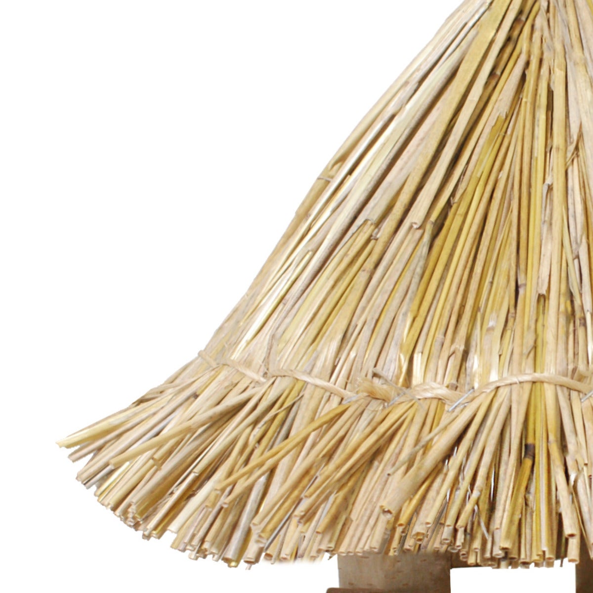 Vogelvoederhuis Rond Hangend van Berkenhout met Rieten Dak