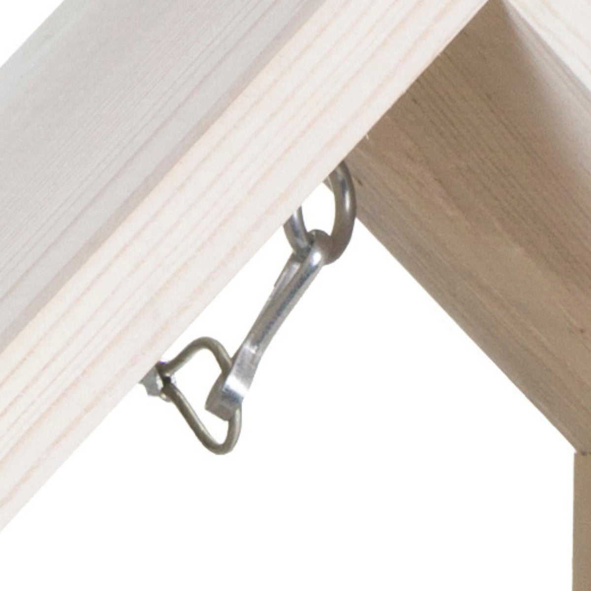 Vogelvoederhuis Hangend met Metalen Draad en Vetbol Bevestiging - White Wash/Walnoot