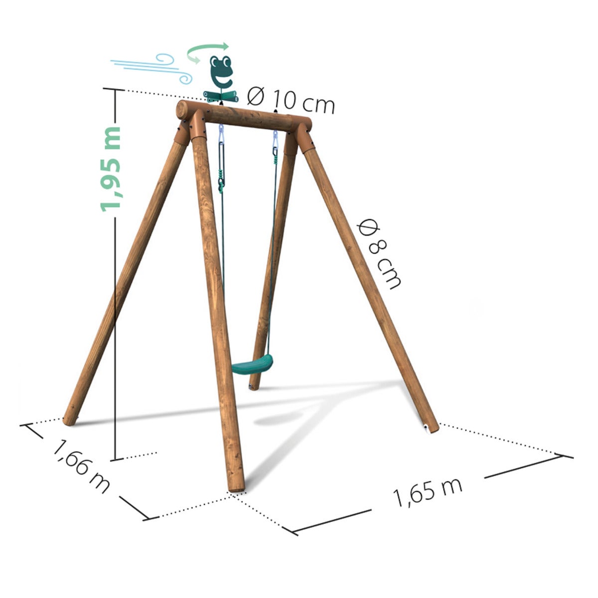 Soulet Enkele Schommel Hanna Hout Vrijstaand 195 x 165 cm