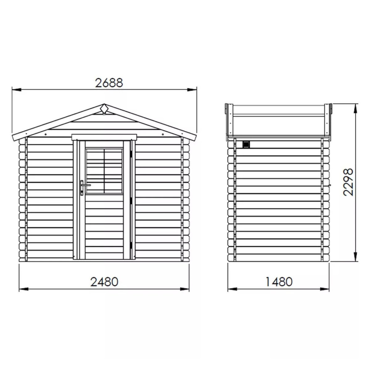 Houten Tuinhuis met Bitumen Dak 269 x 156 cm - 2,8 m²