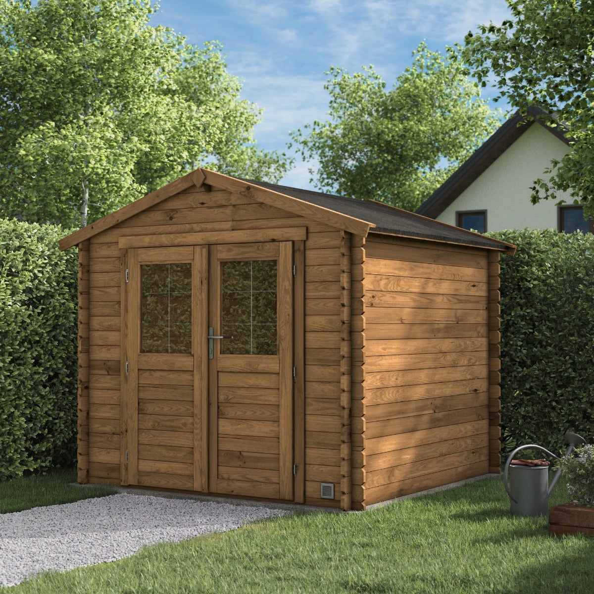 Houten Tuinhuis met Bitumen Dak en Dubbele Deur 269 x 241 cm - 4,9 m²