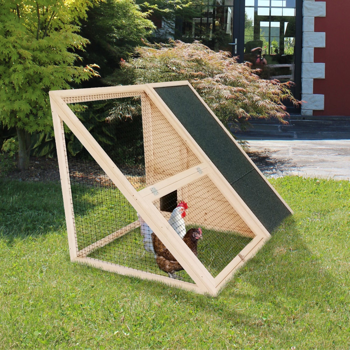 Kippenhok Ava Moderne - met Ren en Dakleer 100 x 62 cm