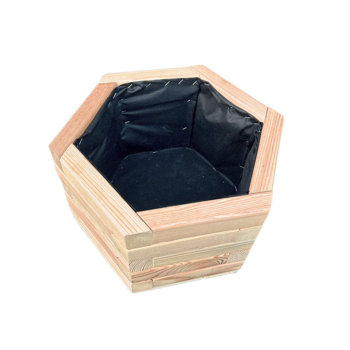 Hexagon Plantenbak 6-Hoek Larikshout Ø37 x 25 cm