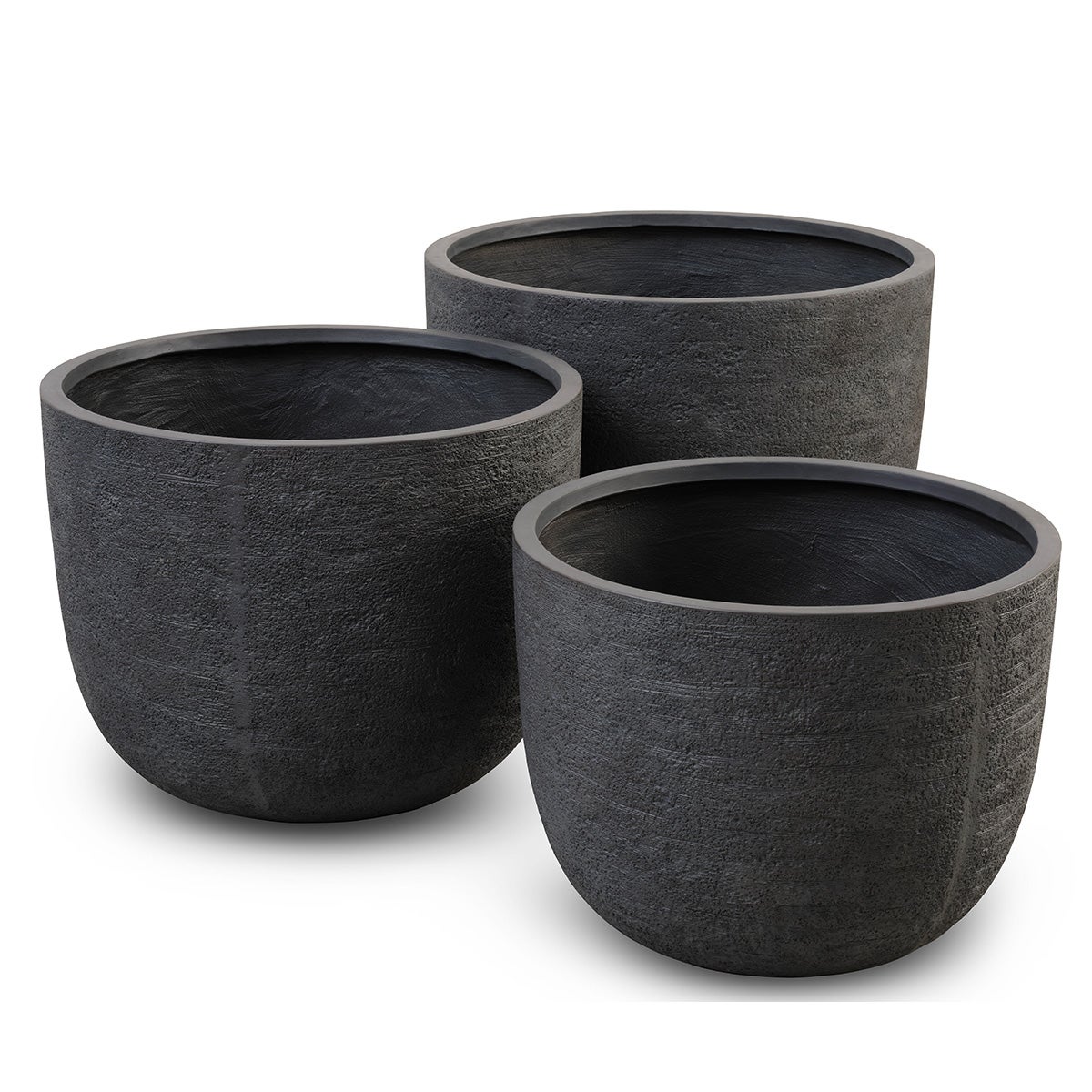 Cactus bloempotten - Set van 3 - Antraciet - Indoor / Outdoor
