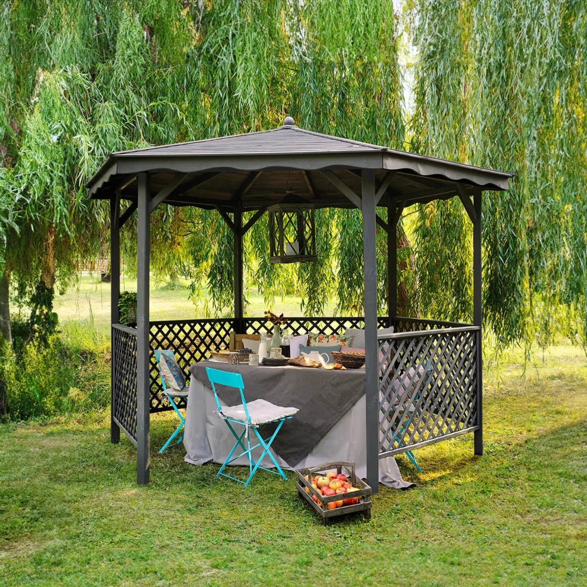Tuinpaviljoen Zeshoekige Pergola Lora 320 x 245 cm