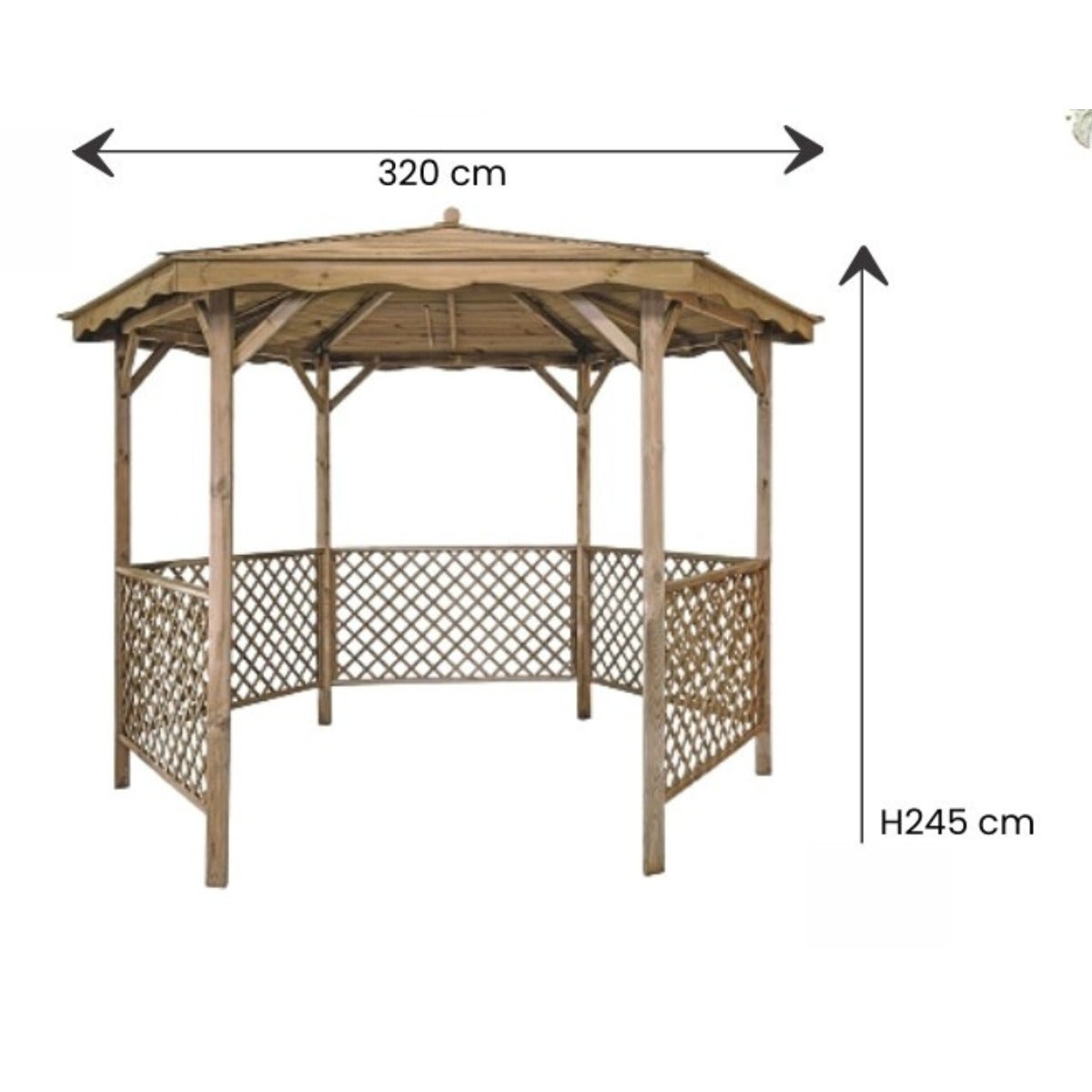 Tuinpaviljoen Zeshoekige Pergola Lora 320 x 245 cm